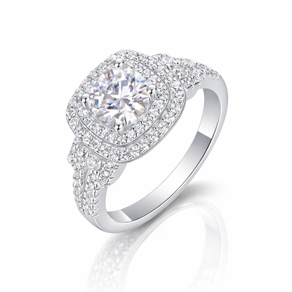 1CT Moissanite Promise Ring – Handcrafted in 925 Sterling Silver