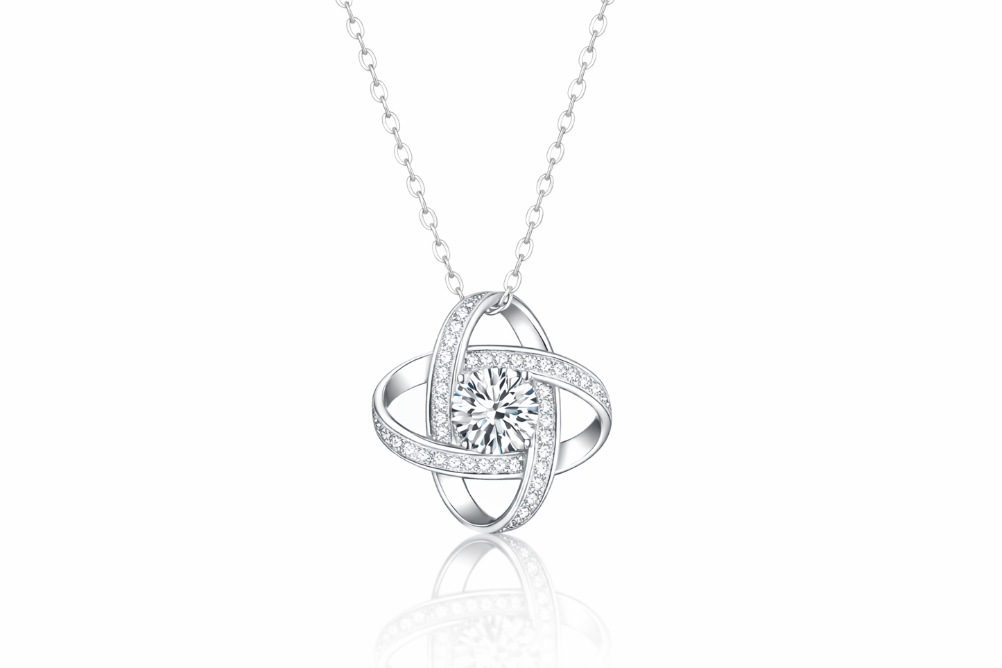 Elegant Moissanite Pendant Necklace – 925 Sterling Silver