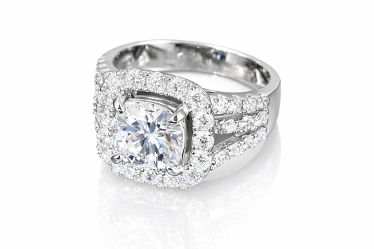 3.5ct Moissanite Promise Ring – Handcrafted in 925 Sterling Silver