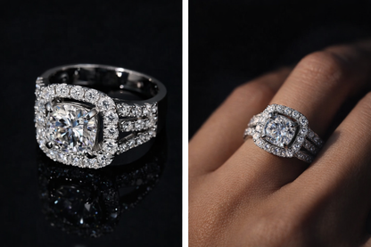 3.5ct Moissanite Promise Ring – Handcrafted in 925 Sterling Silver