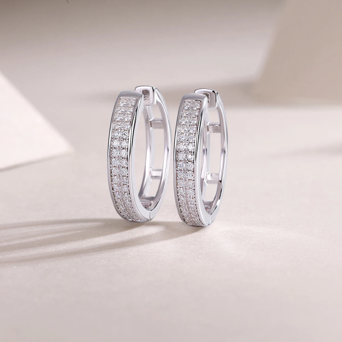 Stunning 925 Sterling Silver Moissanite Hoop Earrings - Trendy Fine Jewelry for Every Occasion