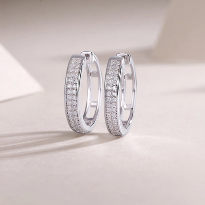 Stunning 925 Sterling Silver Moissanite Hoop Earrings - Trendy Fine Jewelry for Every Occasion