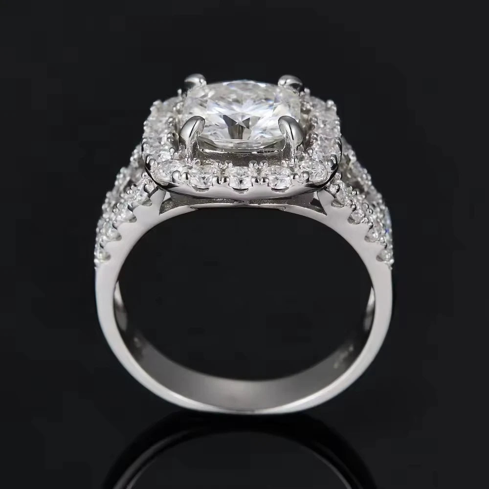 Exquisite YINHONG 3.5-Carat Moissanite Ring in S925 Silver - The Perfect Luxurious Wedding and Proposal Ring for Her