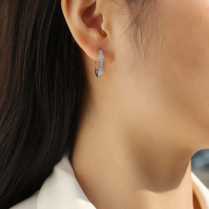 Stunning 925 Sterling Silver Moissanite Hoop Earrings - Trendy Fine Jewelry for Every Occasion