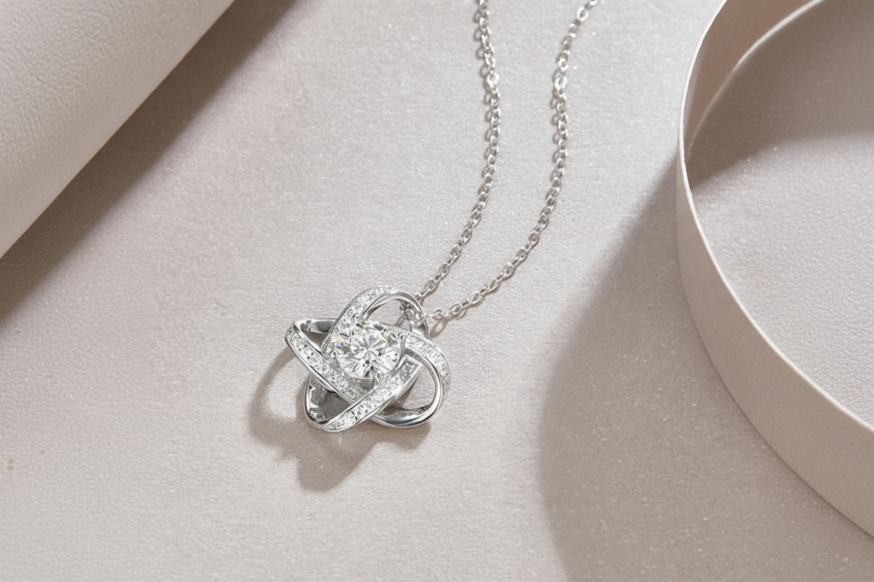 Elevate Your Elegance with the Custom Sterling Silver Moissanite Heart Pendant Necklace - Perfect for Valentine's Day!
