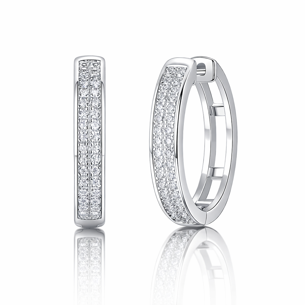 Elegant Moissanite Hoop Earrings – 925 Sterling Silver