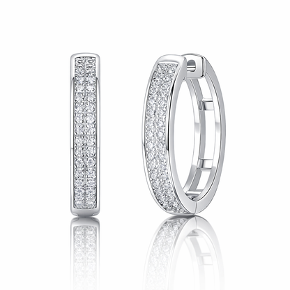 Elegant Moissanite Hoop Earrings – 925 Sterling Silver