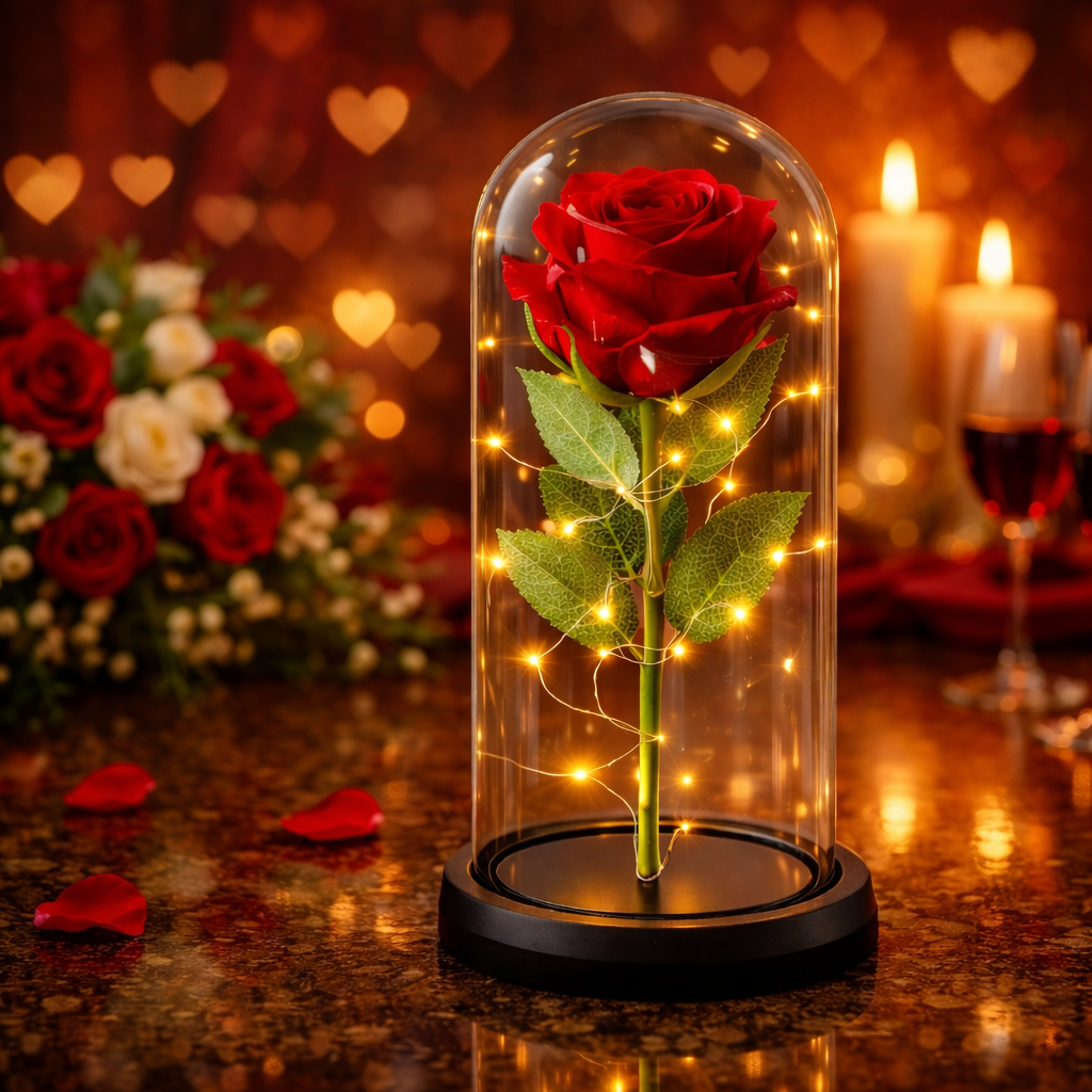 Eternal Rose in Glass Dome - The Perfect Romantic Gift for Her